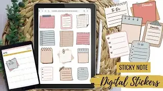 NEW Digital Stickers for Digital Planning - Hand-Drawn Sticky Notes