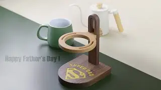 Engraving Wooden Pour-Over Coffee Stand - BRAVOPRODIGY CNC