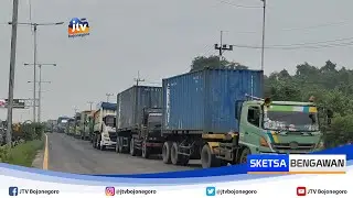 Dampak Jembatan Lamongan Ambles, Pantura Gresik Macet Panjang