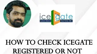 HOW TO CHECK ICEGATE REGITERED OR NOT|HOW TO KNOW ICEGATE ID