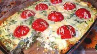 Омлет Со Спаржевой Фасолью И Овощами В Духовке / Omelet With Vegetables In The Oven
