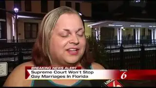 Supreme Court won't stop gay marriages in Florida.