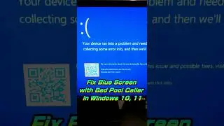 Fix Blue Screen with Bad Pool Caller in Windows 10, 11 💻 #youtubeshorts #shorts