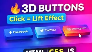 🔥 3D Social Media Buttons with Hover Animation | HTML CSS JavaScript Full Tutorial 