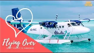 Flying over Maldives