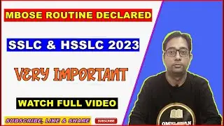 MBOSE SSLC & HSSLC Routine 2023 Declared || MBOSE || Omni Gyan