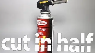 butane torch cut in half with waterjet