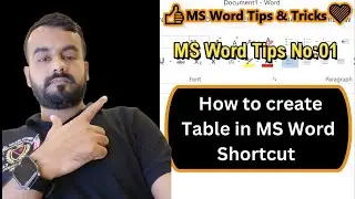 🔥 How to create Table in MS Word Shortcut 🔥Learn MS Word 🔥 #tips #tricks #youtube #video #videos .