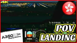 Cathay Pacific Hong Kong AIRBUS A350 POV Cockpit LANDING | Flight Simulator 2020 HD
