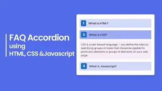 FAQ Accordion using HTML, CSS, Javascript | Responsive FAQ Accordion Design