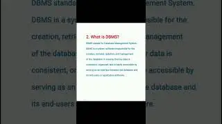 2.What is DBMS SQL interview question  