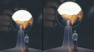 Surreal Road Inside The Camera Photo Manipulation Photoshop Tutorial