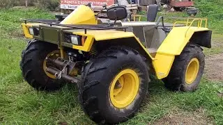 Homemade ATV on big wheels. Floating ATV on skids. Review, dimensions, drawings.