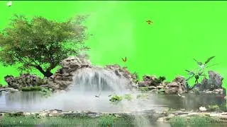 waterfall effect green screen