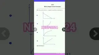 MOTION IN STRAIGHT LINE NEET-2024 PYQs