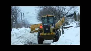 John Deere 544K Plowing Snow