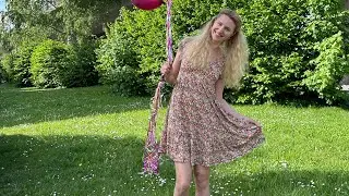 sports exercises in a short dress | leg raising | pumping up the buttocks