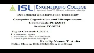 IT CO - Lecture -2 Unit-1 Basic Structure Of a Computer
