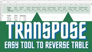 How to use Transpose Data reverse columns and rows Excel Tips #Shorts