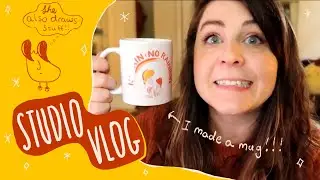 ☀ STUDIO VLOG 06 ☀  Scary business decisions, printing mugs, packing orders + making holiday cards!
