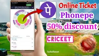 Online cricket ticket booking from phonepe with 50% discount by Technillatest 2020.