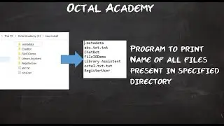 Program To Print File Names Present In Specified Directory