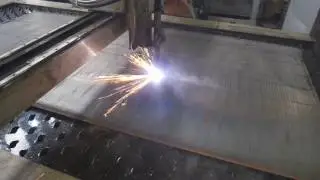 Резка стали 3мм на 65А источник Helvi 123 Станок STC W1630