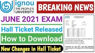 [Breaking News] IGNOU Released Hall Ticket For June 2021 Exam | IGNOU Hall Ticket कैसे Download करे?