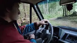 In the woods with the boys - 1989 Isuzu Trooper - driving standard