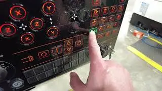 Mazak Lathe Indicating C axes 0 using a gauge block on X axes.