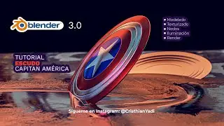 ESCUDO | SHIELD CAPTAIN AMERICA | BLENDER 3.0 | MODELING | RENDER |TEXT