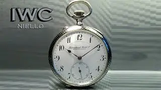 YEAR 1914 FABULOUS EXAMPLE OF IWC SILVER POCKET WATCH WITH NIELLO