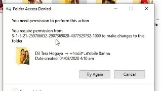 You need permission to perform this action  - You require permission form to make changes to this
