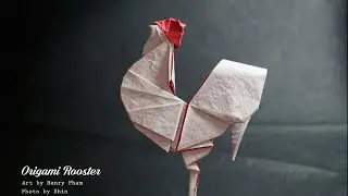 Origami Rooster with a Color-Changing Comb! (No Cut, Single Sheet) | Henry Phạm