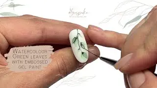 TUTORIAL  I Matt & gloss effect watercolour/aquarelle green leaves with embossed gel painted leaves.