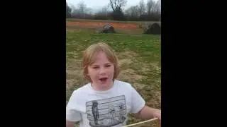 Heath Climbs a Hay Stack