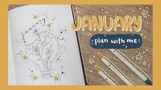 PLAN WITH ME | January 2021 Bullet Journal Setup | ✨ Light & Constellation 🌟