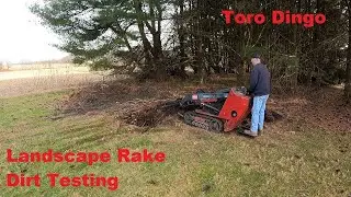 Mini Skid Steer Landscape Rake Dirt Testing