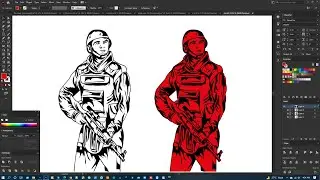 Image to Line art | Speed Art | SOLDIER | Illustrator Line Art | Graphic Tablet Drawing