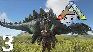 ARK Survival Evolved Gameplay - How to Tame a Stegosaurus - Let's Play Ep3 (1080p 60 FPS)