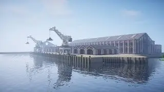 Minecraft Timelapse | 1930's style harbor | Part 2 | The harbor itself and the new trainstation!
