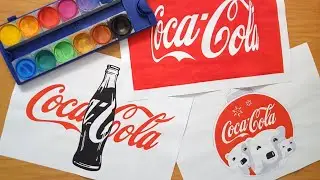 Coca Cola logos from the beginnings - colorful days