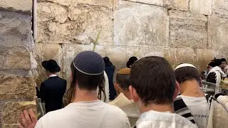 Jewish prayer at the Western Wall in Jerusalem in Sukkot, Israel 2024