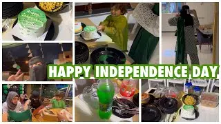 Happy Independence day 🇵🇰 14th August Vlog 🎇 Celebrating 77 years of 🇵🇰 Cake cutting & theme decor