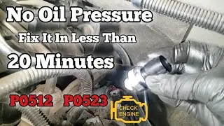 Chevrolet No Oil Pressure How to Replace Pressure Sensor Silverado Sierra Tahoe Suburban P0521 P0523