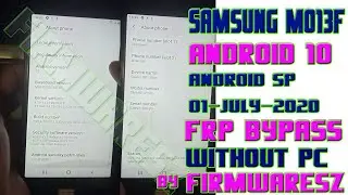 Samsung M01 CORE || Android 10 || M013F FRP Bypass Without PC by Firmwaresz 100% EASY METHOD 2021...