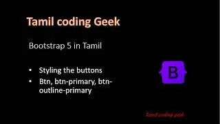 Bootstrap 5 in Tamil | Styling the Buttons