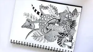 Zentangle art || Zentangle patterns || mushroom zentangles