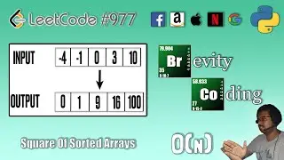 [Python] LeetCode 977 - Squares Of Sorted Array - In O(N) Time And O (N) Space Complexity