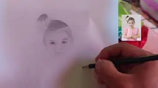 Drawing a little girl with a pencil is very easy baby